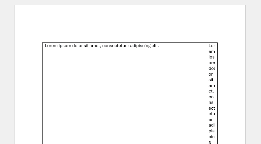 Image pushing table over pages demonstration in Word